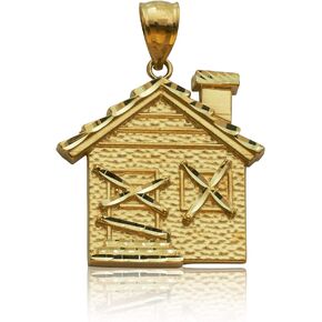 LoveBling 10k Yellow Gold Small Trap House Pendant (1.28" x 0.96") in Kuwait