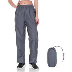 JAEZZIY Women's Rain Pants Waterproof Lightweight Packable Rain Pants Women Windproof Hiking Pants for Outdoor, Fishing