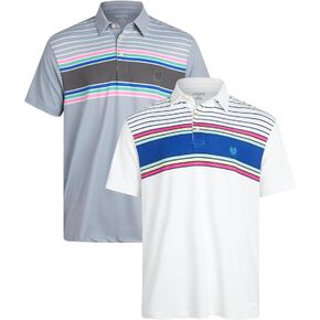 Chaps Men's Polo Shirt - 2 Pack Dry Fit Performance Short Sleeve Golf Polo Shirt for Men (S-2XL)