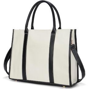 Laptop Tote Bag for Women 15.6 Inch Waterproof Canvas Computer Bags Women Business Office Work Bag Briefcase in Kuwait