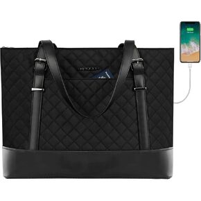 KROSER Laptop Tote Bag 15.6 Inch with USB Port, Large Work Tote Bag Computer Shoulder Bag for Women, Laptop Carrying Case Stylish Handbag Gift for Office Business Travel(Haze Blue) in Saudi Arabia