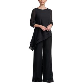 Zongqiven Women’s Wedding Chiffon Pant Suit Elegant 2 Piece Set Mother of Bride Wear