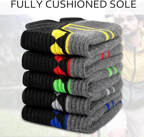 جوارب رياضية للكاحل للرجال من eallco، جوارب رياضية للجري نصف مبطنة للرجال، 6 أزواج in Kuwait