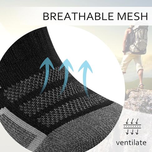 جوارب رياضية للكاحل للرجال من eallco، جوارب رياضية للجري نصف مبطنة للرجال، 6 أزواج in Kuwait