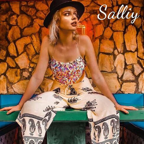Salliy Boho سلسلة الجسم حمالة صدر ذهبية مثيرة حجر الراين بيكيني حمالة الجسم الرسن عارية الظهر سلسلة حمالة الصدر شاطئ الجسم إكسسوارات مجوهرات للنساء والفتيات (J) in Kuwait