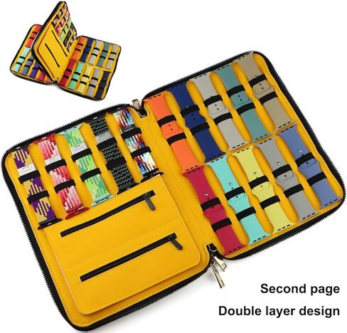 Sight Focus 35 فتحة ذات سعة كبيرة لساعة الساعة منظم حزام الساعة وحقيبة تخزين حزام الساعة متوافق مع أحزمة ساعة Apple وحزام ساعة Samsung وحزام جلدي وحقيبة صندوق in Kuwait