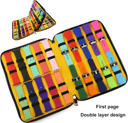 Sight Focus 35 فتحة ذات سعة كبيرة لساعة الساعة منظم حزام الساعة وحقيبة تخزين حزام الساعة متوافق مع أحزمة ساعة Apple وحزام ساعة Samsung وحزام جلدي وحقيبة صندوق in Kuwait