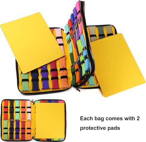 Sight Focus 35 فتحة ذات سعة كبيرة لساعة الساعة منظم حزام الساعة وحقيبة تخزين حزام الساعة متوافق مع أحزمة ساعة Apple وحزام ساعة Samsung وحزام جلدي وحقيبة صندوق in Kuwait