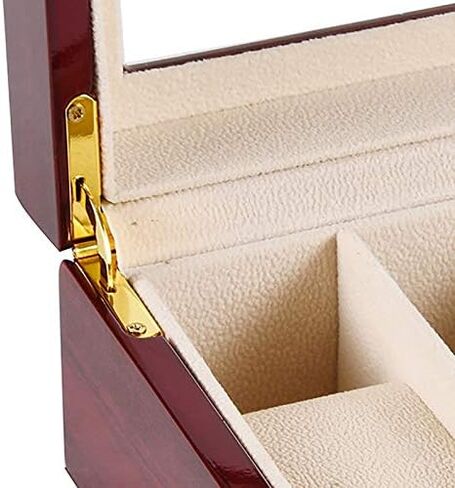 صندوق مجوهرات GAOBEI Watch للرجال 6 فتحات صندوق ساعة ، 6 ساعات 3 صندوق عرض نظارة شمسية ، منظم كبير للساعة مع نافذة زجاج حقيقي (3 فتحات) in Kuwait