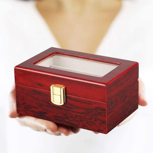 صندوق مجوهرات GAOBEI Watch للرجال 6 فتحات صندوق ساعة ، 6 ساعات 3 صندوق عرض نظارة شمسية ، منظم كبير للساعة مع نافذة زجاج حقيقي (3 فتحات) in Kuwait