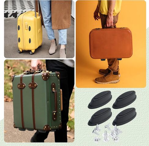 6 أزواج من دعامات الأمتعة الجانبية مع 60 برغي، قدم مسمار للأمتعة ووسادة للقدم، ملحقات حقائب السفر، استبدال بسيط in Kuwait