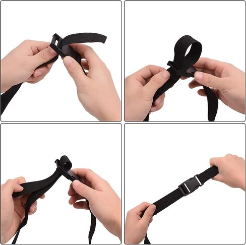 BaaSid Luggage Nylon Straps with Quick Release Buckle Utility Straps for Travel Packing Outdoorsports 6 Pack 2.5 x 150cm (Black) in Saudi Arabia
