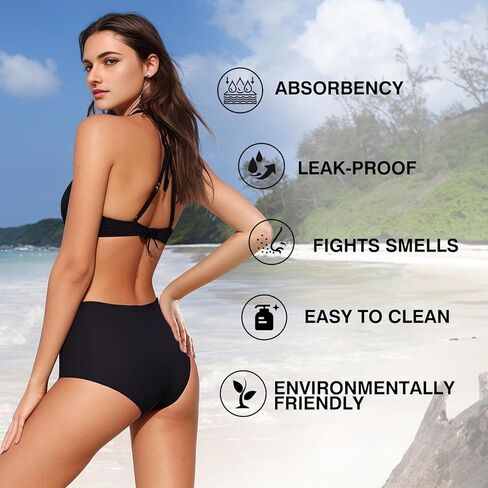 فترة ملابس السباحة الحيض مانعة للتسرب ملابس السباحة بيكيني قيعان المايوه عالية الخصر السباحة قيعان للمراهقات الفتيات النساء in Kuwait
