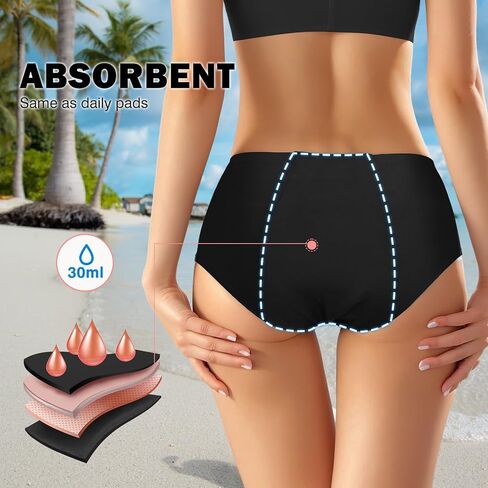 فترة ملابس السباحة الحيض مانعة للتسرب ملابس السباحة بيكيني قيعان المايوه عالية الخصر السباحة قيعان للمراهقات الفتيات النساء in Kuwait