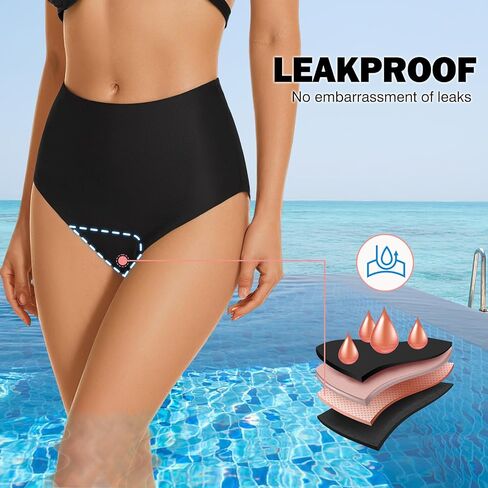 فترة ملابس السباحة الحيض مانعة للتسرب ملابس السباحة بيكيني قيعان المايوه عالية الخصر السباحة قيعان للمراهقات الفتيات النساء in Kuwait