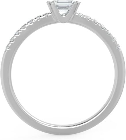 خاتم خطوبة من كاربون أتيليه IGI معتمد 1/3 قيراط من قطع الزمرد الماسي من الشرق والغرب للنساء من الذهب عيار 14 قيراط (G-H، VS1-VS2، cttw) مجموعة تمهيد الفرقة خاتم الذكرى السنوية مقاس 5 إلى 8 in Kuwait