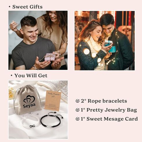 Seyaa مطابقة هدايا الأزواج أساور إنفينيتي للأبد الحب لصديقها صديقة عاشق in Kuwait
