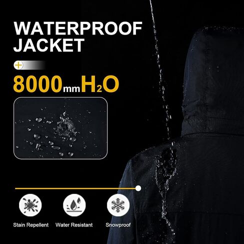 Cadai Women's 3-in-1 Heated Jacket with Battery Pack 5.2V, 8000mm H2O Waterproof Heated Coat with Removable Hood, for Skiing in Saudi Arabia