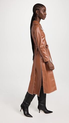 مستيقظ. معطف MODE النسائي بحزام من الجلد الصناعي مع لوحات متعددة in Kuwait