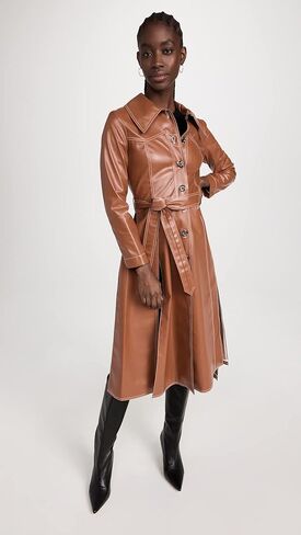 مستيقظ. معطف MODE النسائي بحزام من الجلد الصناعي مع لوحات متعددة in Kuwait