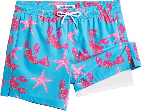 maamgic 5inch Mens Swim Trunks with Compression Liner 2-in-1 Swimming Shorts Stretch Quick Dry with Zipper Pockets in Kuwait