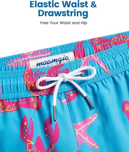 maamgic 5inch Mens Swim Trunks with Compression Liner 2-in-1 Swimming Shorts Stretch Quick Dry with Zipper Pockets in Kuwait