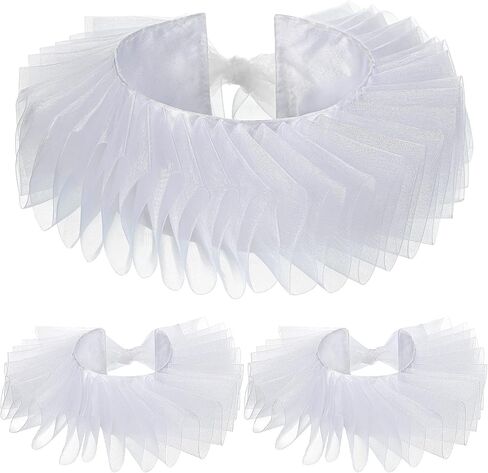Geyoga Renaissance Collar and Cuff Set Victorian Costume Halloween Cosplay Accessories Wrist Cuffs Ruffled Neck Collar in Saudi Arabia