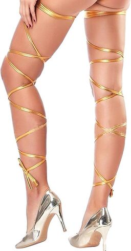 Ibeauti Women Sexy Leg Wraps for Rave Dancing Party Shiny Metallic Leg Wrap with O-Ring in Kuwait