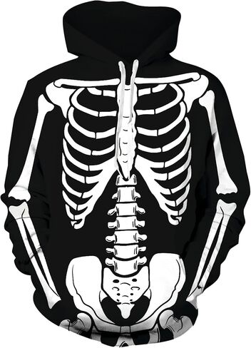 Idgreatim النساء الرجال 3D الرسم المخملية هوديي الجدة طويلة الأكمام البلوز البلوز جاكيتات مع جيوب S-3XL in Kuwait