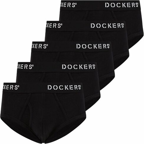 ملابس داخلية للرجال من Dockers، ملابس داخلية بيكيني 100% قطن بدون علامات للرجال، عبوة من 5 قطع in Saudi Arabia