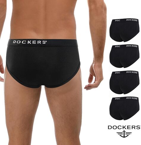 ملابس داخلية للرجال من Dockers، ملابس داخلية بيكيني 100% قطن بدون علامات للرجال، عبوة من 5 قطع in Saudi Arabia