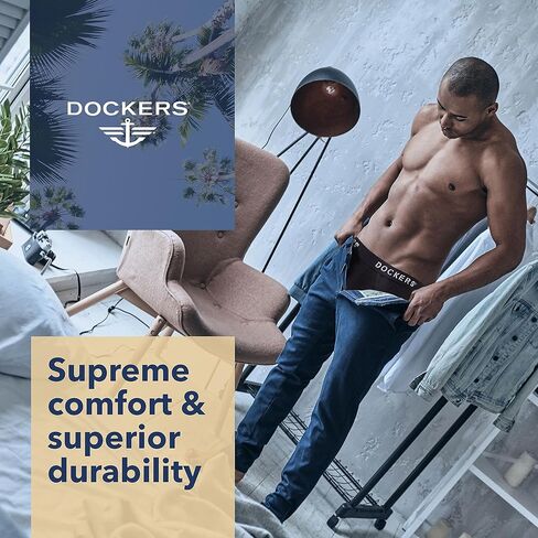 ملابس داخلية للرجال من Dockers، ملابس داخلية بيكيني 100% قطن بدون علامات للرجال، عبوة من 5 قطع in Saudi Arabia