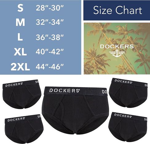 ملابس داخلية للرجال من Dockers، ملابس داخلية بيكيني 100% قطن بدون علامات للرجال، عبوة من 5 قطع in Saudi Arabia
