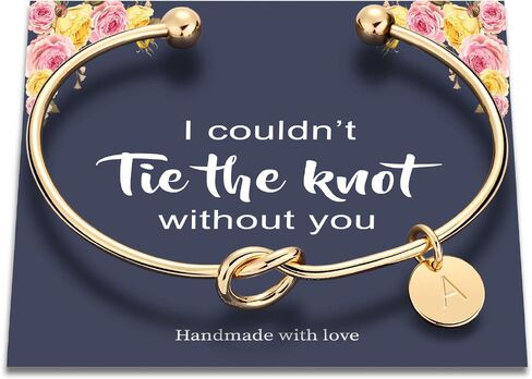 Ursteel Bridesmaids Gifts for Wedding, Tie The Knot Bracelet with Initial Bridesmaid Proposal Gifts with Box, Cards in Saudi Arabia