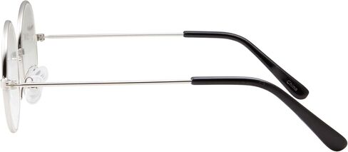 grinderPUNCH Kids Size Non-Prescription Glasses Round Circle Frame Clear Lens Costume (Age 3-10) Silver in Saudi Arabia