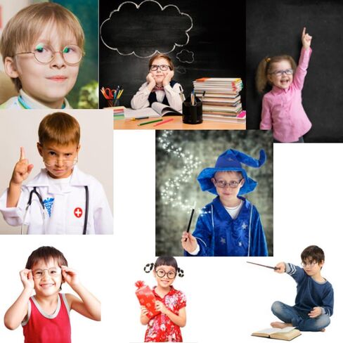 grinderPUNCH Kids Size Non-Prescription Glasses Round Circle Frame Clear Lens Costume (Age 3-10) Silver in Saudi Arabia