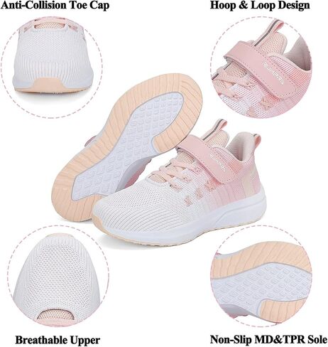 RUMPRA Boys Girls Running Shoes Kids Lightweight Breathable Strap Athletic Walking Sneakers in Saudi Arabia