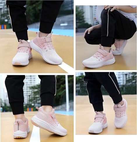 RUMPRA Boys Girls Running Shoes Kids Lightweight Breathable Strap Athletic Walking Sneakers in Saudi Arabia