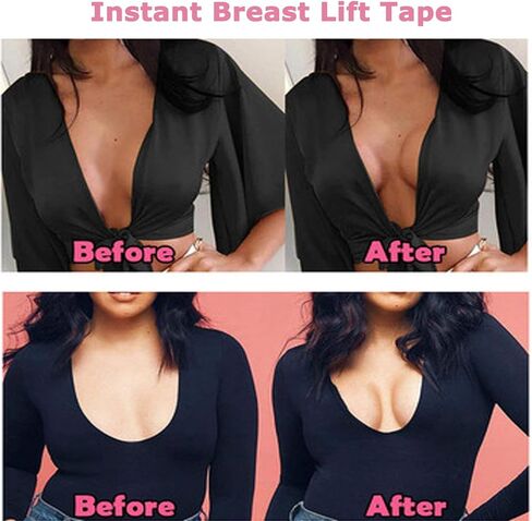 شريط LongYou Boob - شريط رفع الثدي، شريط مقاوم للماء ومقاوم للعرق لرفع الثدي مع قطعتين من أغطية الحلمات، شريط حمالة صدر لاصق قابل لإعادة الاستخدام للثدي الكبير A-G Cup Nude in Kuwait