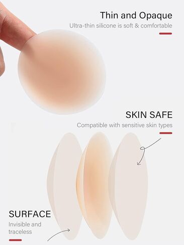 غطاء الحلمة، فطائر الحلمة، أغطية حلمات السيليكون للنساء قابلة لإعادة الاستخدام، فطائر سيليكون مقاومة للماء للسباحة، بتلات الثدي مع صندوق سفر -2 in Kuwait