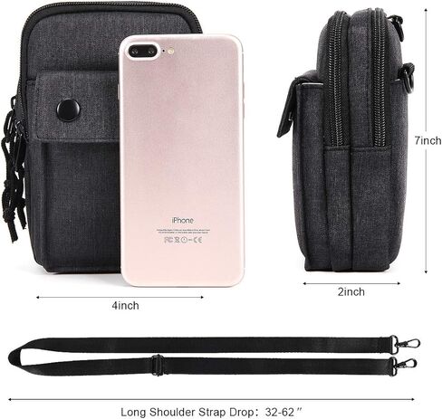 حقيبة YIPINU صغيرة تمر بالجسم للرجال والنساء - حقيبة كتف ماسنجر كتف مطورة لمنع RFID، أنيقة وسهلة الحمل in Kuwait