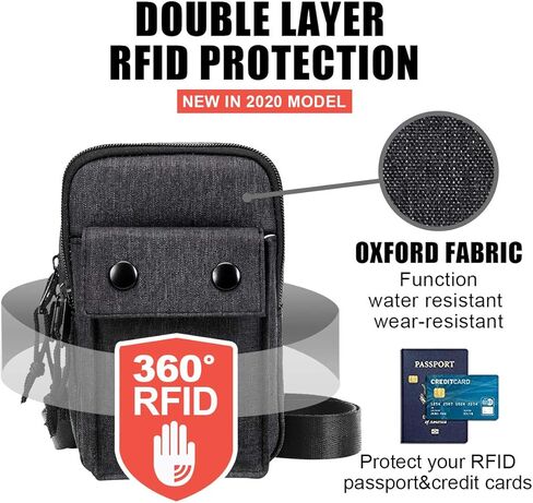 حقيبة YIPINU صغيرة تمر بالجسم للرجال والنساء - حقيبة كتف ماسنجر كتف مطورة لمنع RFID، أنيقة وسهلة الحمل in Kuwait