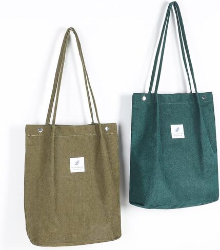 WantGor Corduroy Totes Bag Women's Shoulder Handbags Big Capacity Shopping Bag in Kuwait