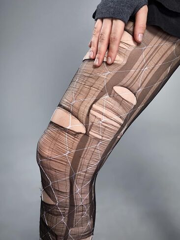 جوارب طويلة نسائية من شبكة صيد السمك من Verdusa، جوارب طويلة ضيقة عالية الخصر in Kuwait