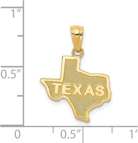 Solid 14k Yellow Gold Men's State of Texas Souvenir Pendant Charm - 20mm x 15mm in Saudi Arabia