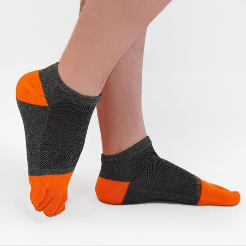 ZAKASA Mens Ankle Toe Socks Athletic Running Five Finger Cotton Crew Socks Breathable Mesh Top - Size 8-12 (5 Pairs) in Kuwait