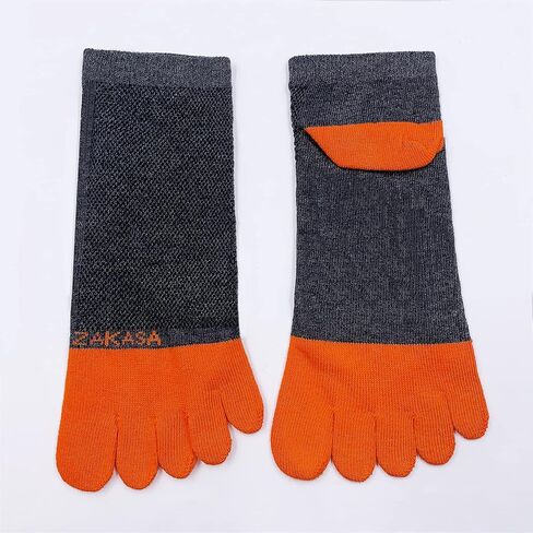 ZAKASA Mens Ankle Toe Socks Athletic Running Five Finger Cotton Crew Socks Breathable Mesh Top - Size 8-12 (5 Pairs) in Kuwait