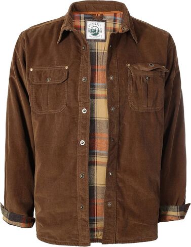 Gioberti Men's 100% Cotton Extremely Soft Corduroy Shirt Jacket with Flannel Lining in Kuwait