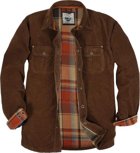 Gioberti Men's 100% Cotton Extremely Soft Corduroy Shirt Jacket with Flannel Lining in Kuwait