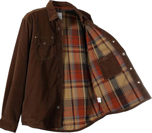 Gioberti Men's 100% Cotton Extremely Soft Corduroy Shirt Jacket with Flannel Lining in Kuwait